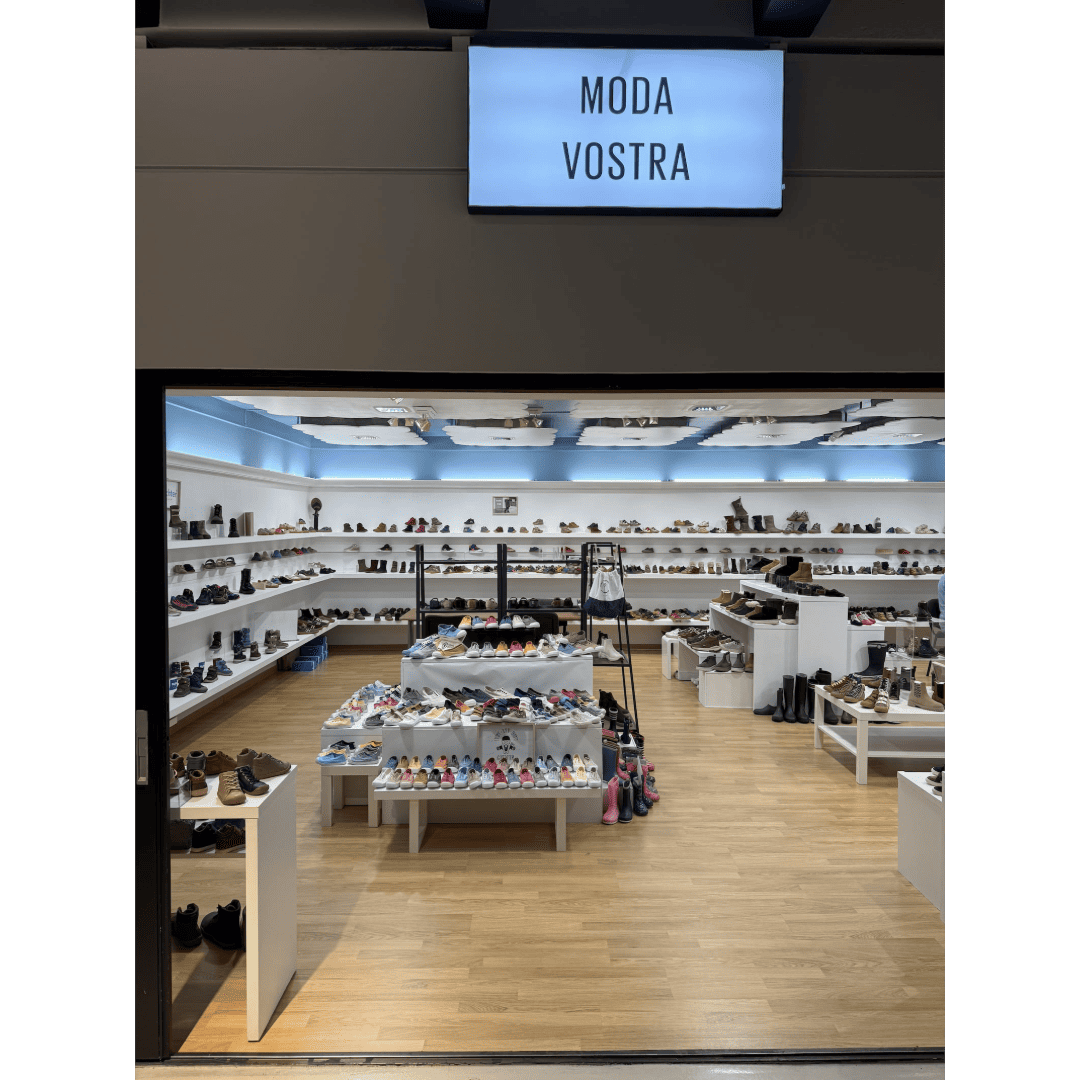 Professional B2B footwear showroom interior - Moda Vostra Brussels